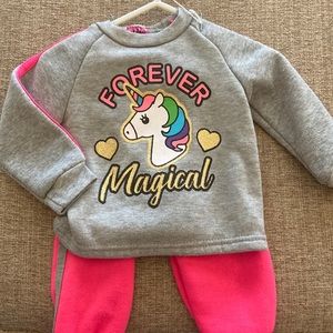 Hot pink sweatshirt and sweatpants set 12 months